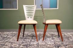 Brazilian Modern Dining Chairs in Steel and Beige Leather Unknown c 1960 - 3698099