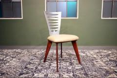 Brazilian Modern Dining Chairs in Steel and Beige Leather Unknown c 1960 - 3698118