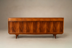 Brazilian Modern Four Door Four Drawer Cavi na Credenza with Drop Front Bar - 4715692