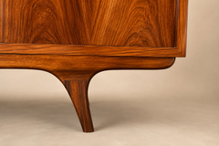 Brazilian Modern Four Door Four Drawer Cavi na Credenza with Drop Front Bar - 4715696