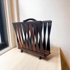 Brazilian Modern Magazine Rack in Hardwood Brazil 1960s - 3193602