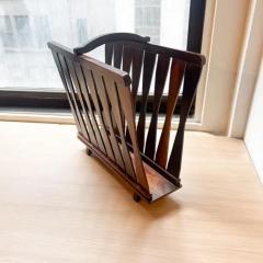 Brazilian Modern Magazine Rack in Hardwood Brazil 1960s - 3193691