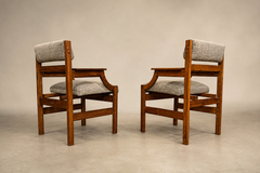 Brazilian Modern Pair of Armchairs in Cavi na Wood Performance Boucle Brazil - 4712578