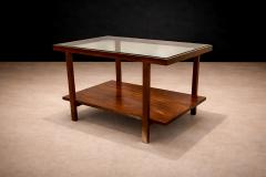 Brazilian Modern Rectangular Side Table in Rosewood Glass Unknown 1960s - 4581193
