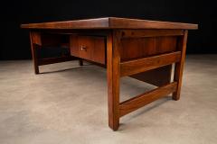 Brazilian Modern Rosewood Desk with Dual Drawers Brazil 1960s - 4525361