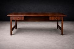 Brazilian Modern Rosewood Desk with Dual Drawers Brazil 1960s - 4525362