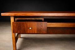 Brazilian Modern Rosewood Desk with Dual Drawers Brazil 1960s - 4525365