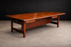 Brazilian Modern Rosewood Desk with Dual Drawers Brazil 1960s - 4525371