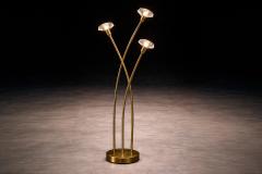 Brazilian Modern Sculptural Bamboo Form Floor Lamp in Gilded Brass Brazil - 4531071