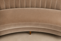 Brazilian Modern Sculptural Curved Sofa in Mohair and Cavi na wood - 4736712