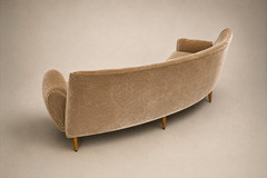 Brazilian Modern Sculptural Curved Sofa in Mohair and Cavi na wood - 4736716