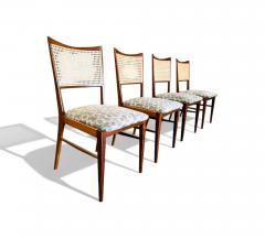 Brazilian Modern Set of 4 Chairs in Harewood fabric Cane Unknown 1960s - 4423632