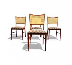 Brazilian Modern Set of 4 Chairs in Harewood fabric Cane Unknown 1960s - 4423636