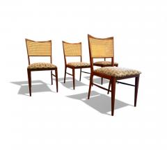 Brazilian Modern Set of 4 Chairs in Harewood fabric Cane Unknown 1960s - 4423639