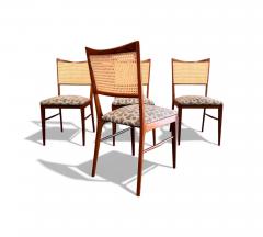 Brazilian Modern Set of 4 Chairs in Harewood fabric Cane Unknown 1960s - 4423640