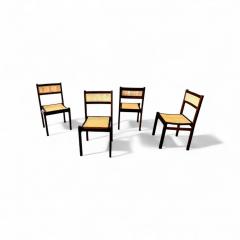 Brazilian Modern Set of 4 Dining Chairs in Hardwood Cane Unknown 1960s - 4416733