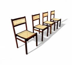 Brazilian Modern Set of 4 Dining Chairs in Hardwood Cane Unknown 1960s - 4416737