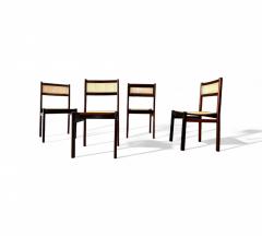 Brazilian Modern Set of 4 Dining Chairs in Hardwood Cane Unknown 1960s - 4416738