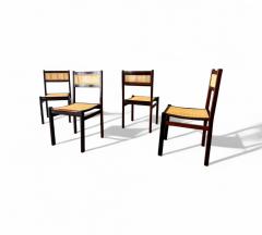 Brazilian Modern Set of 4 Dining Chairs in Hardwood Cane Unknown 1960s - 4416739