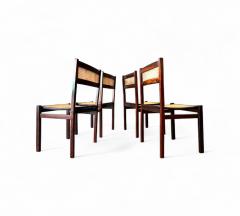 Brazilian Modern Set of 4 Dining Chairs in Hardwood Cane Unknown 1960s - 4416740