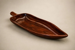 Brazilian Modern Solid Rosewood Leaf Serving Tray Brazil c 1960 - 4712604