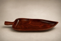 Brazilian Modern Solid Rosewood Leaf Serving Tray Brazil c 1960 - 4712606