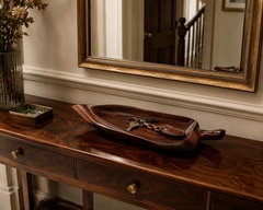 Brazilian Modern Solid Rosewood Leaf Serving Tray Brazil c 1960 - 4712608