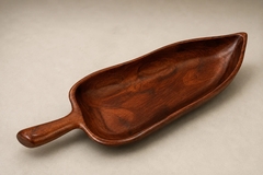 Brazilian Modern Solid Rosewood Leaf Serving Tray Brazil c 1960 - 4712609