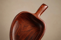 Brazilian Modern Solid Rosewood Leaf Serving Tray Brazil c 1960 - 4712612
