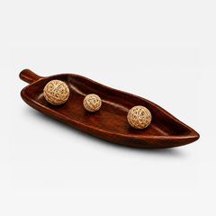 Brazilian Modern Solid Rosewood Leaf Serving Tray Brazil c 1960 - 4718702