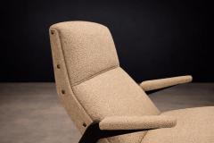 Brazilian Modernist Lounge Chair in Ebony Stained Pau Marfim with Oatmeal Boucl  - 4531097