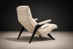 Brazilian Modernist Lounge Chair in Ebony Stained Pau Marfim with Oatmeal Boucl  - 4531098