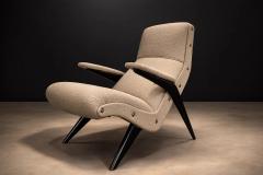 Brazilian Modernist Lounge Chair in Ebony Stained Pau Marfim with Oatmeal Boucl  - 4531101