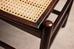 Brazilian Rosewood and Cane Four Seat Bench with Ivory Boucle Cushions - 4526715