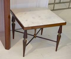 Brazilian pair of solid wood refined side table and brass accent - 1997546