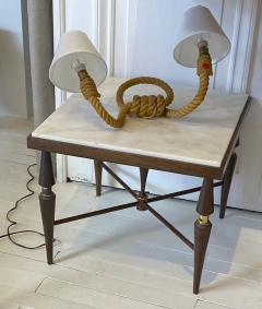 Brazilian pair of solid wood refined side table and brass accent - 1997557