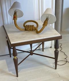 Brazilian pair of solid wood refined side table and brass accent - 1997578