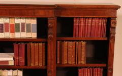 Breakfront Open Bookcase In Mahogany 19 Century - 3083272