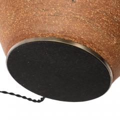 Brent Bennett Brent Bennett Lamp Ceramic Brown Aqua Blue Incised - 4432959