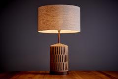 Brent Bennett Ceramic Table Lamp with Walnut Base by Brent Bennett USA new - 3316511