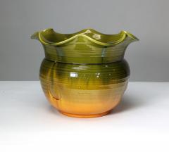 Bretby Art Pottery Bretby A Large English Arts Crafts Planter with Green Fading to Yellow Body - 4187708
