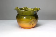 Bretby Art Pottery Bretby A Large English Arts Crafts Planter with Green Fading to Yellow Body - 4187709