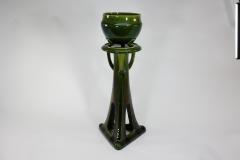 Bretby Art Pottery Bretby An Arts Crafts Green Planter Stand Both Stamped Bretby - 4187715