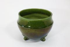 Bretby Art Pottery Bretby An Arts Crafts Green Planter Stand Both Stamped Bretby - 4187717