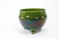 Bretby Art Pottery Bretby An Arts Crafts Green Planter Stand Both Stamped Bretby - 4187721