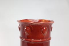 Bretby Art Pottery Bretby An Arts Crafts Red Green Umbrella Walking Stick Stand - 4182694