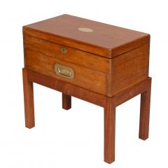 British Campaign Style Mahogany and Brass Game Box on Base - 3768415