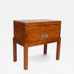 British Campaign Style Mahogany and Brass Game Box on Base - 3923023