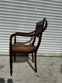 British Colonial Style Cane Seat Armchair - 4397924