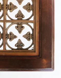 British Colonial Style Coffee Table with Inset Bronze Christies Auction Label - 3528525